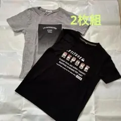 カジュアルTシャツ 2枚セット グレー・ブラック
