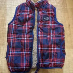 PICNIC チェック柄 ダウンベスト 100cm　リバーシブル