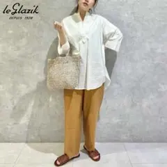 le glazik ルグラジック コットン バンドカラープルオーバーシャツのサムネイル