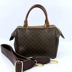 CELINE セリーヌ マカダム ミニボストンバッグ ショルダーバッグ 2way