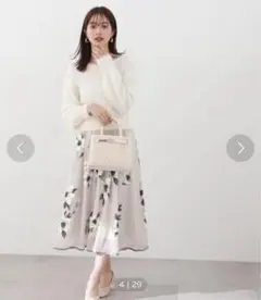 【プロポーションボディドレッシング】フラワーギャザースカート
