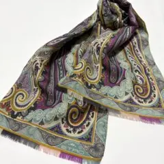 ETRO エトロ ペイズリー柄 シルク混 大判ストール ショール イタリア製