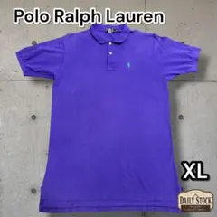 【Polo Ralph Lauren】 ポロシャツ 刺繍ロゴ パープル XL