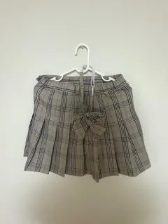 チェック柄プリーツスカート（リボン付き）