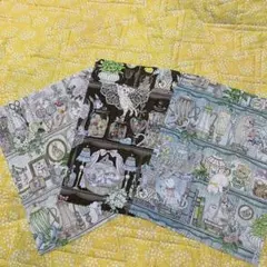 ②ユキエモン　22fabric マロニカブッチャー 22×15 ハギレ3色3種類