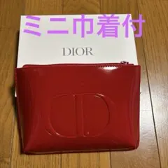 【限定】ディオール　ノベルティ　ポーチ　赤　エナメル