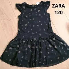 ZARA KIDS GIRLS ハート 120 ワンピース ブラック 6/7