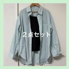 ストライプブラウス＆タンクトップ　２点セット