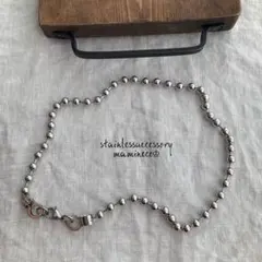 オールステンレス製 ボールチェーンネックレス 幅6mm