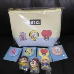 BTS　ポーチ、プラプラマスコット3個　缶バッジ　セット