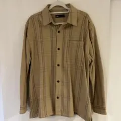 ZARA ベージュ チェック柄ネルシャツ L