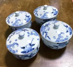 新品】蓋つき煮物椀 5客セット 染付 花柄 - メルカリ