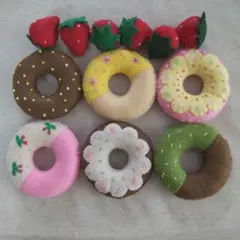 フェルト ドーナツといちご 6個セット