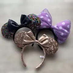 ディズニー❤︎ミニーカチューシャ❤︎スパンコール等3点セット