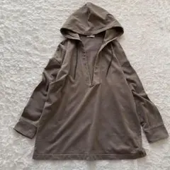 BY コットンピグメントスキッパーフードチュニック/スウェット