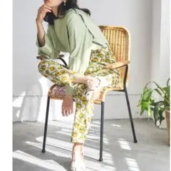 レディース／プリントパンツ／柄パンツ／花柄／ゴム／イージーパンツ