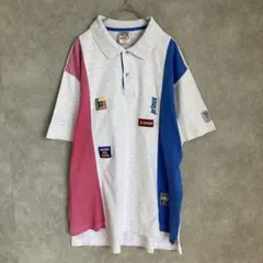 Prince 90s ポロシャツ 霜降りグレー　半袖　マルチカラー　Mサイズのサムネイル