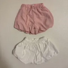 ピンク、ホワイトバルーンショートパンツセット