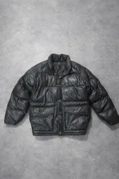【SUGGESTION】90s レザーダウンジャケット/ブラック