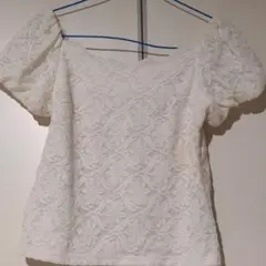 ミーア♥パフスリーブレースニットブラウス