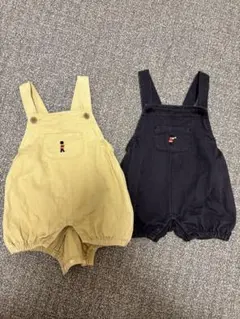 ベビーオーバーオール 2色セット　双子　70cm