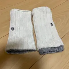 リブ編みニットアームカバー ホワイト