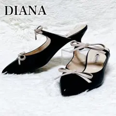 【極美品】ダイアナ DIANA ミュール サンダル ダブルリボン 黒 XS