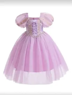 薄紫色オフショルダードレス 110-116cm