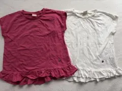 【未使用】petit main フリル付きTシャツ 110cm 2枚セット