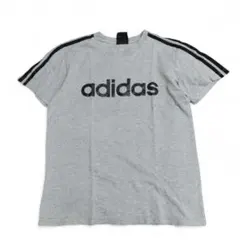 00s adidas アディダス ビッグ シンプル ロゴ Tシャツ M グレー