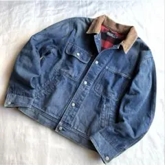 ラルフローレン　デニムジャケット　襟コーデュロイ　裏地チェック　襟コーズ