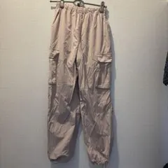 カーゴパンツ ベージュ ウエストゴム 裾ドローコード