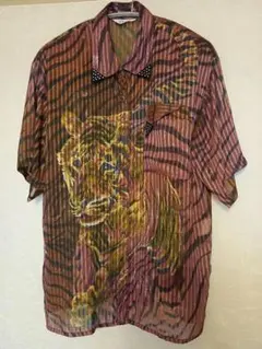 トラプリント 半袖シャツ 9R ブラウン系