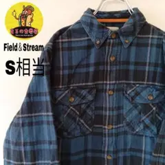 USA古着 Field＆Stream ネルシャツS相当　ブルーブラック　チェック