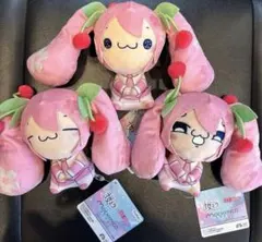 初音ミク もちぴこぬいぐるみ 桜ミク 3種セットのサムネイル