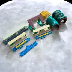 プラレール パーツ　駅舎・トンネル・レールセット