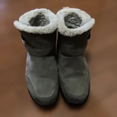 グレー ファー付きブーツ