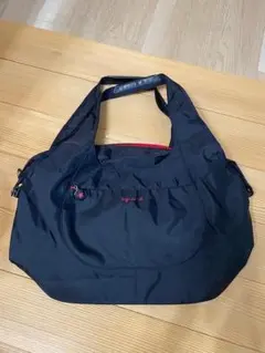 agnes b. ボストンバッグ 　ブラック・レッド