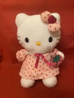 激レア希少】ハローキティ イチゴ ぬいぐるみ 当時物 平成レトロ