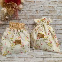449. ハンドメイド　巾着2点セット