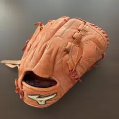 ミズノ 軟式 左投げ レフティ　グローブ オレンジ 投手　オールラウンド　美品 ミズノ 軟式 左投げ レフティ グローブ オレンジ 投手 オールラウンド