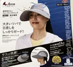 試着のみ　通気性の良いウォーキングキャップ　グレー　男女兼用　頭囲:54〜60㎝