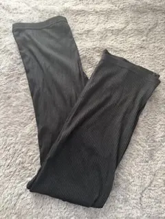 無印良品　リブ編み フレアレギンス M ブラック