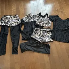 水着・ラッシュガードセット Mサイズ 黒白幾何学