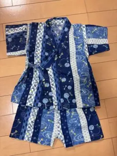 甚平 青系ストライプ 90cm 男の子