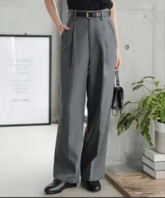 Petitle [ 低身長向けサイズ ] タックワイドストレートパンツ PS