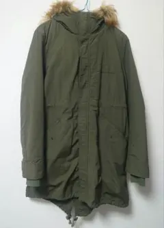 NATURAL　BEAUTY　BASIC ファー付きオリーブモッズコート