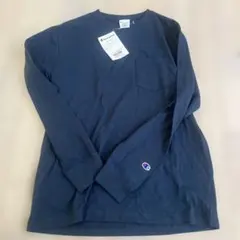 新品未使用　Champion ネイビー 長袖カットソー L 綿 コットン