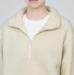 「美品」フリースジャケット 無印良品 白 アイボリー Mサイズ ハーフジップ