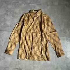 90sヴィンテージPLAY BOY総柄シャツ大判チェック昭和レトロモッズロッカーのサムネイル